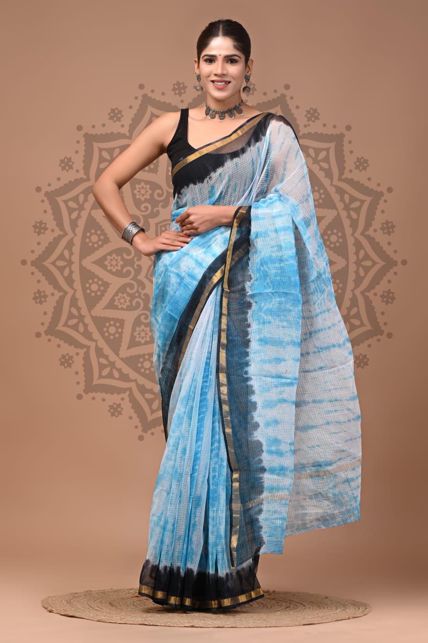 Kota Doria Handblock Printed Sarees Wholesale – Lightweight Kota Cotton Sarees