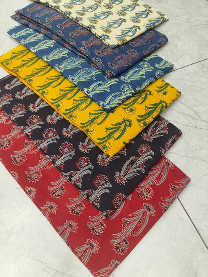 Ajrakh butta motif pure cotton handblock printed wholesale fabric, eco-dyed and artisan-made for high-quality retail sourcing — Fabtexs