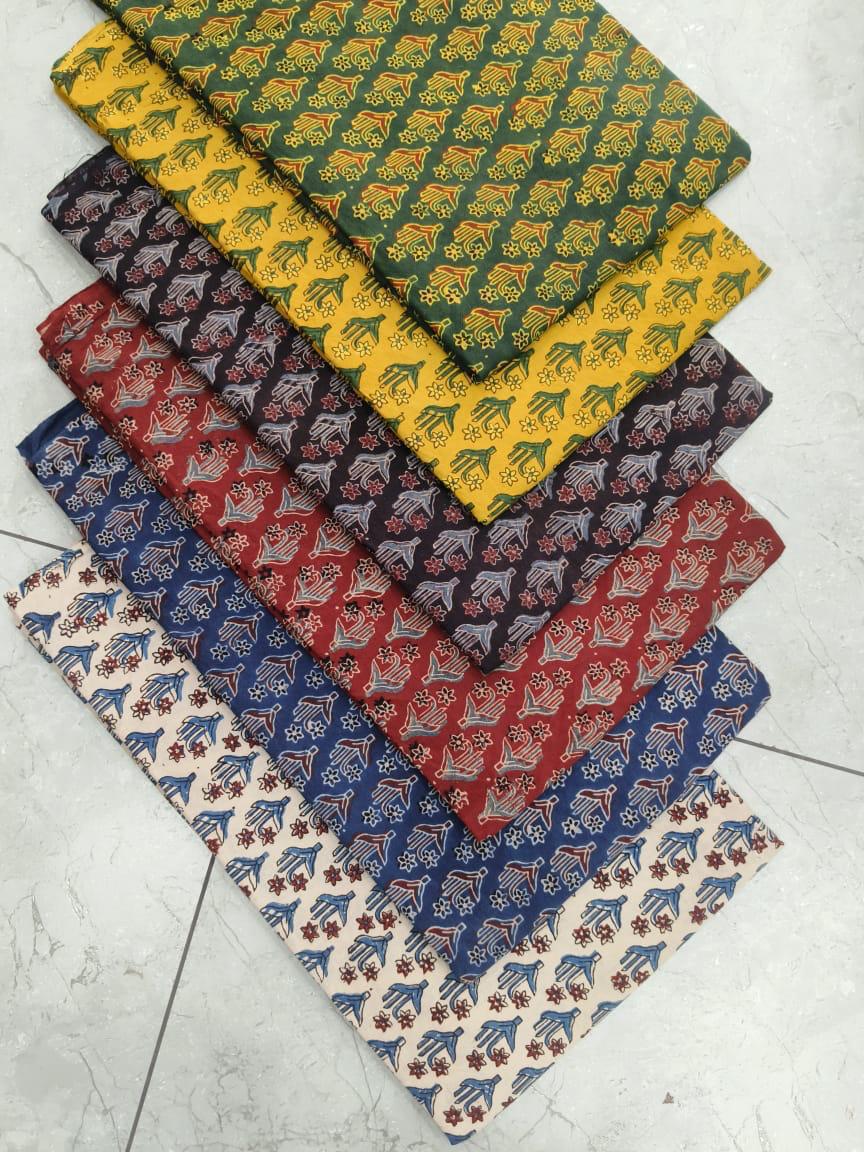 Butti motif Ajrakh pure cotton handblock printed wholesale fabric, traditional craftwork by Fabtexs.