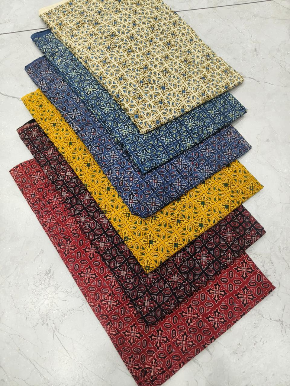 Ajrakh chex pattern pure cotton handblock printed wholesale fabric showcasing traditional geometric craftsmanship and natural dyes — Fabtexs