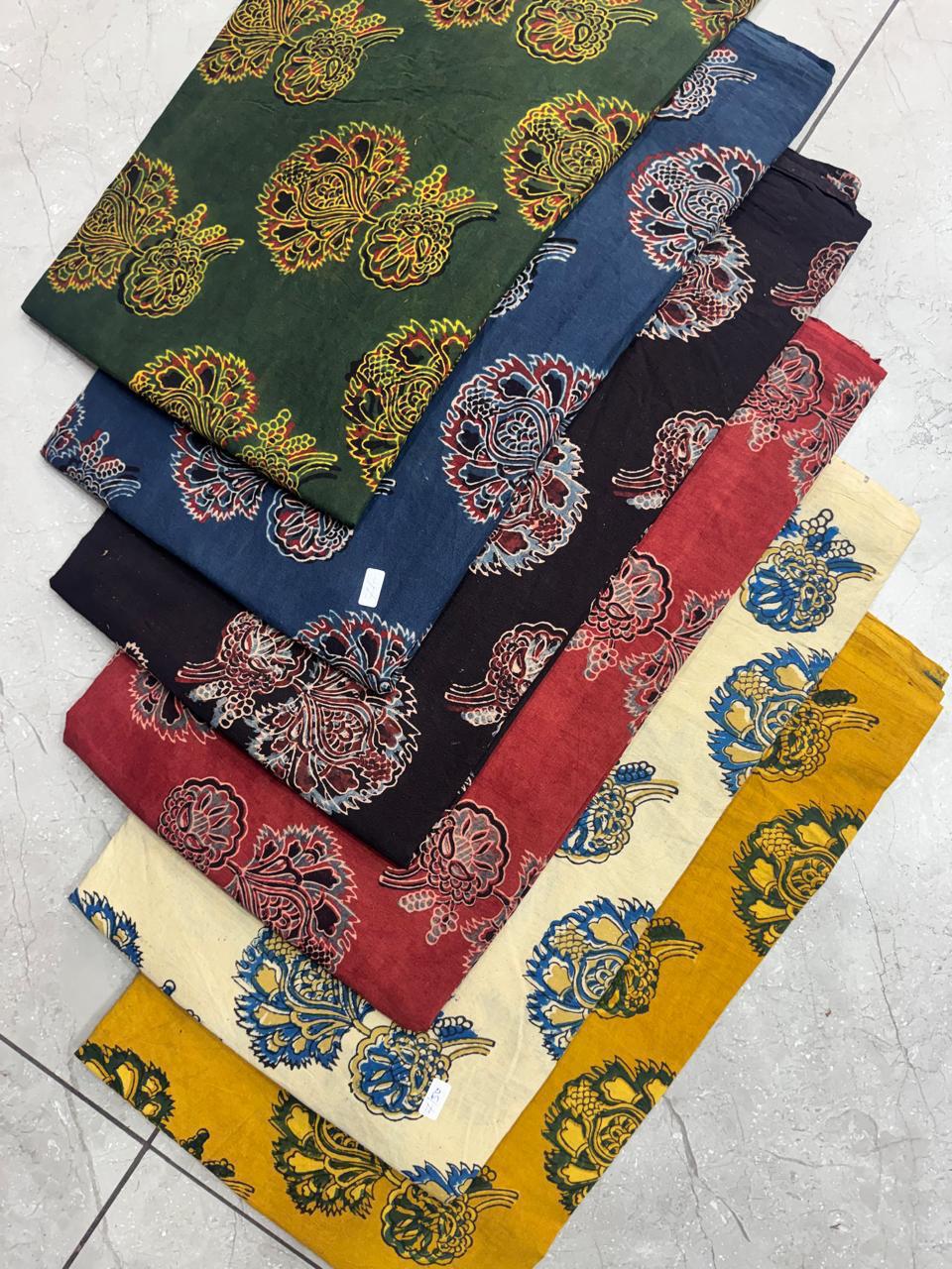 Indigo colour Ajrakh handblock printed pure cotton fabric wholesale – classic resist-dye patterns crafted by Fabtexs