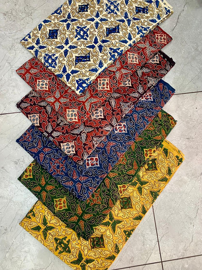 Ajrakh pure cotton handblock printed fabric in indigo riyal design with multicolour natural dyes