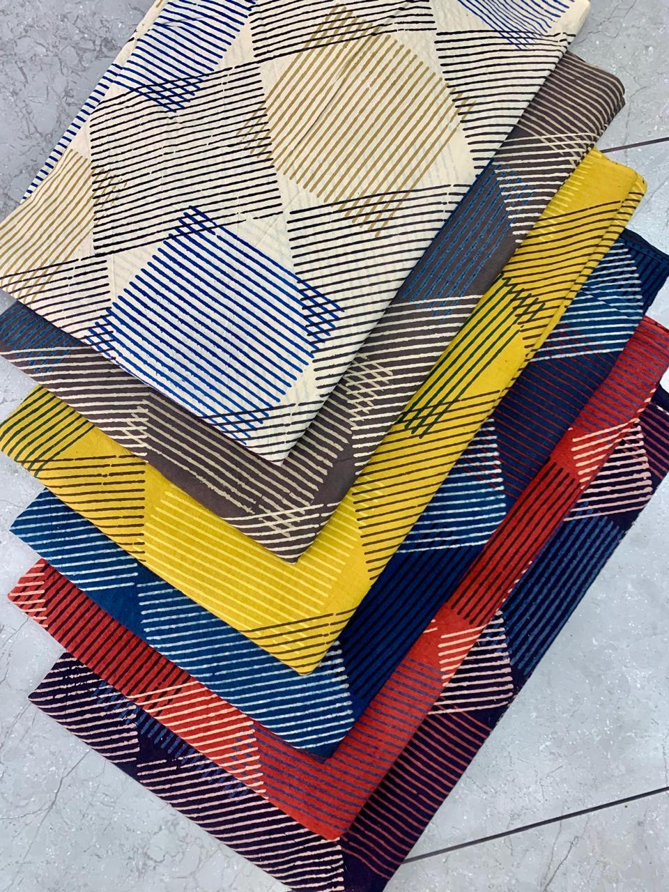 Ajrakh pure cotton handblock printed fabric with classic jaal pattern in natural dyes