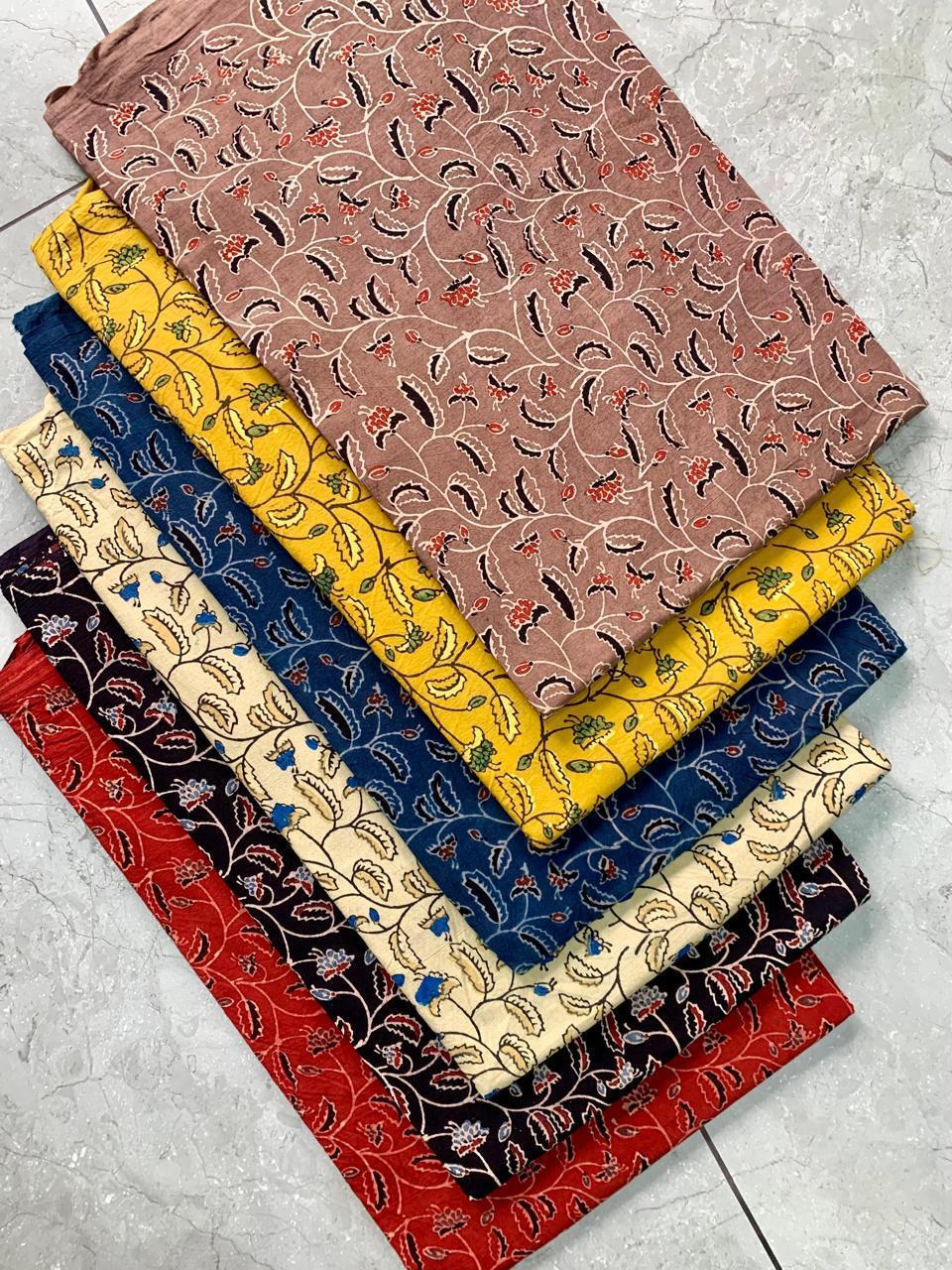 Maroon multi-colour Ajrakh handblock printed pure cotton fabric – artisan-made wholesale textile from Fabtexs