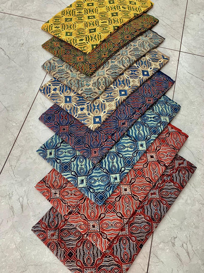 Ajrakh pure cotton handblock printed fabric in black base with multicolour jaal design