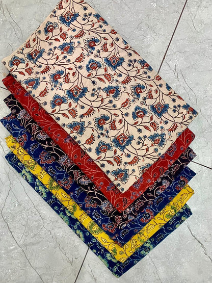 Cream-based multi-motif Ajrakh pure cotton fabric, handcrafted using natural dyes for Fabtexs wholesale buyers.