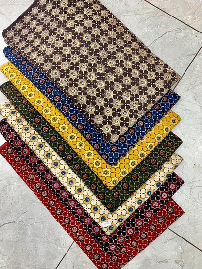 Multidye Ajrakh handblock cotton fabric wholesale with natural dye layers and artisan precision by Fabtexs.