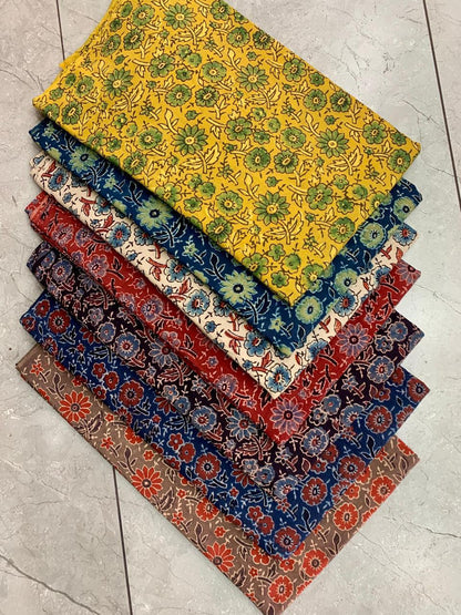 Kutch-inspired multicolour Ajrakh pure cotton fabric wholesale featuring heritage motifs by Fabtexs.