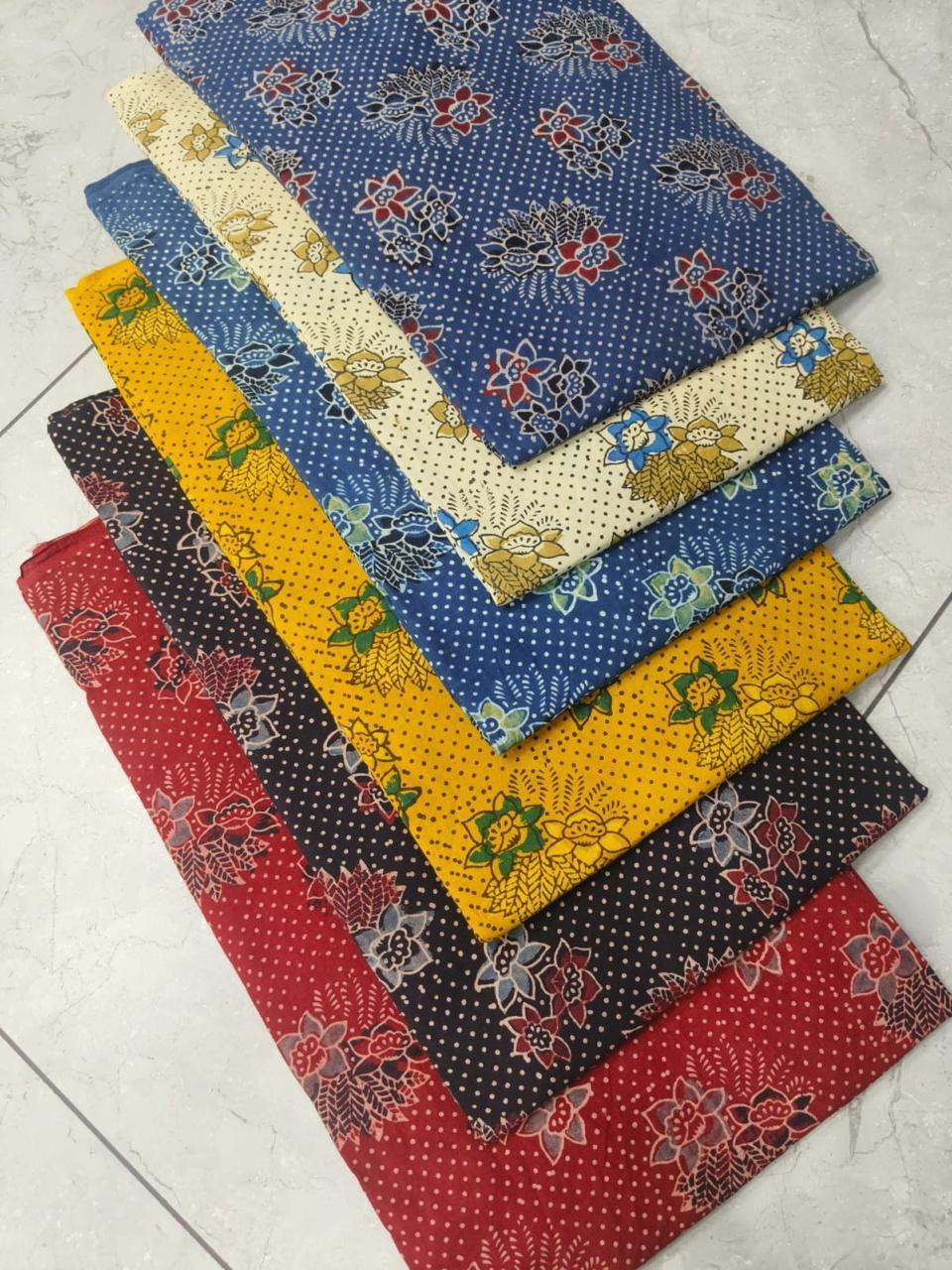 Ajrakh multi-rose motif pure cotton handblock printed fabric wholesale — artisan natural-dyed textile crafted for premium boutiques by Fabtexs