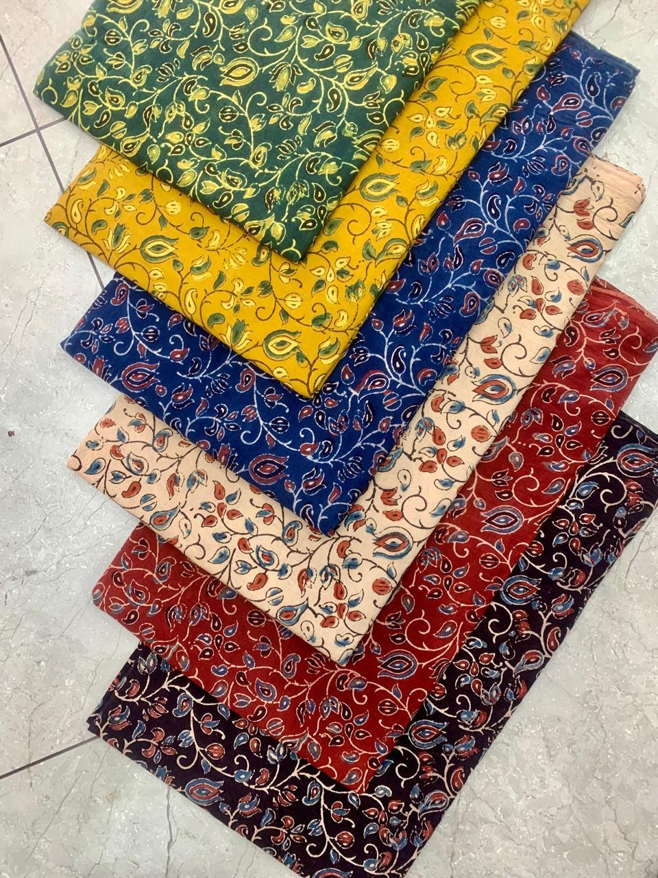 Ajrakh paisley jaal pattern handblock printed pure cotton fabric – artisan-made wholesale textile by Fabtexs