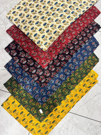 Yellow traditional Ajrakh handblock printed pure cotton fabric, artisan-made for bulk orders from Fabtexs.
