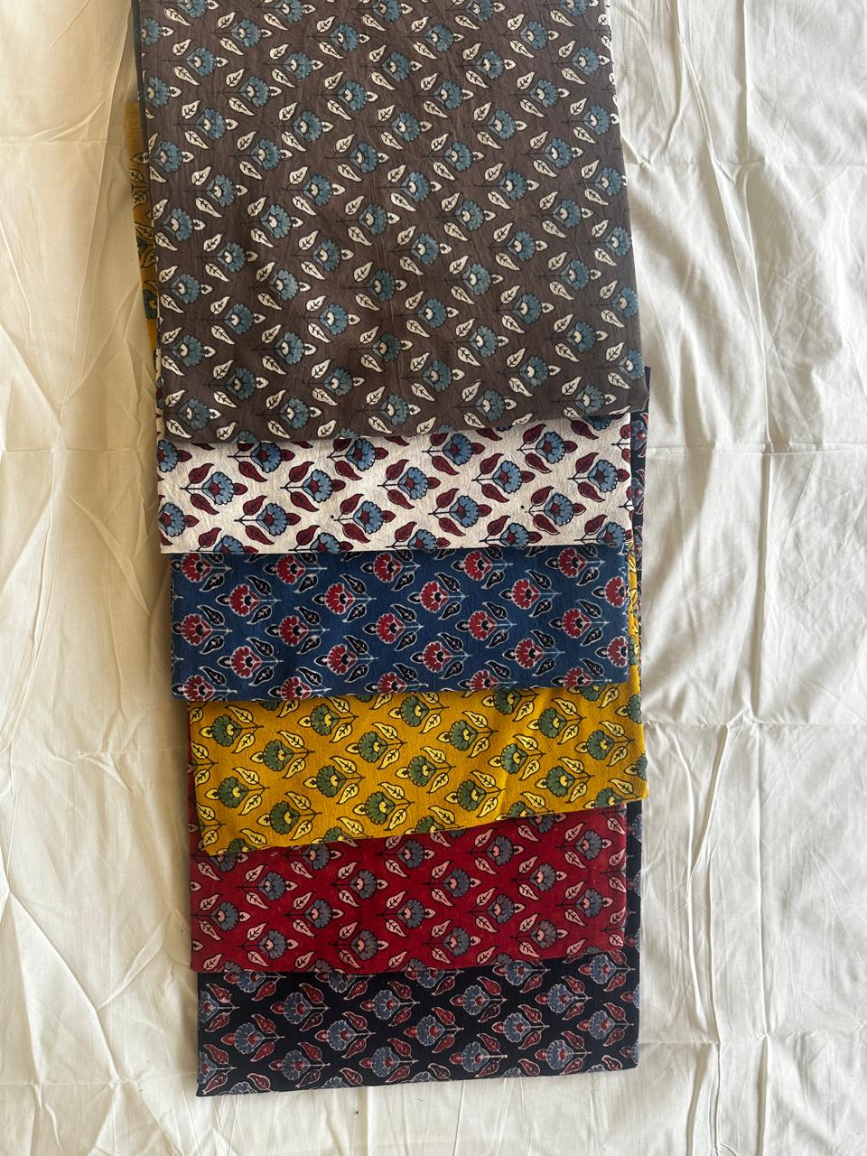 Ajrakh handblock cotton fabric multi-color set – wholesale fabrics for boutiques and designers Fabtexs

