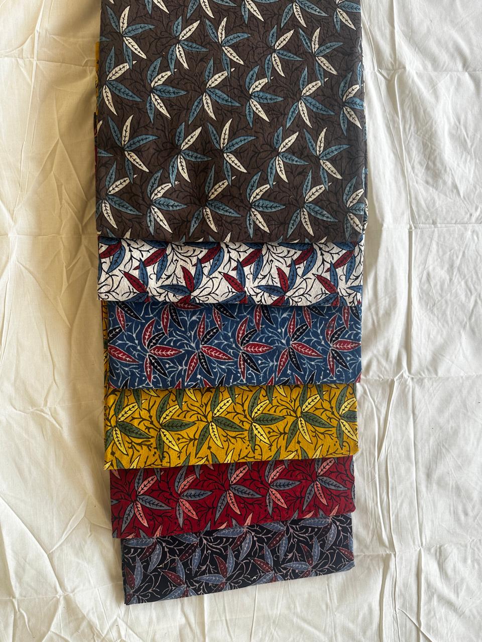 Ajrakh handblock cotton fabric 6 vibrant colors – wholesale fabrics for boutiques and designers Fabtexs
