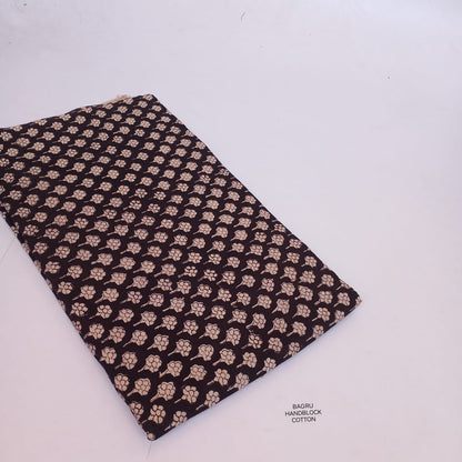 Madder red and black butti Bagru handblock printed cotton fabric wholesale