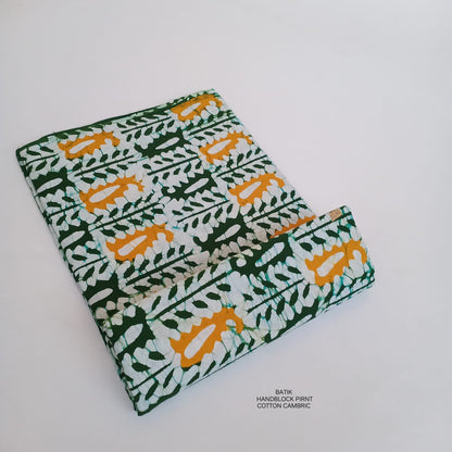 Pure cotton batik fabric wholesale in green, handcrafted batik print fabric for boutique, designer & bulk buyers – Fabtexs