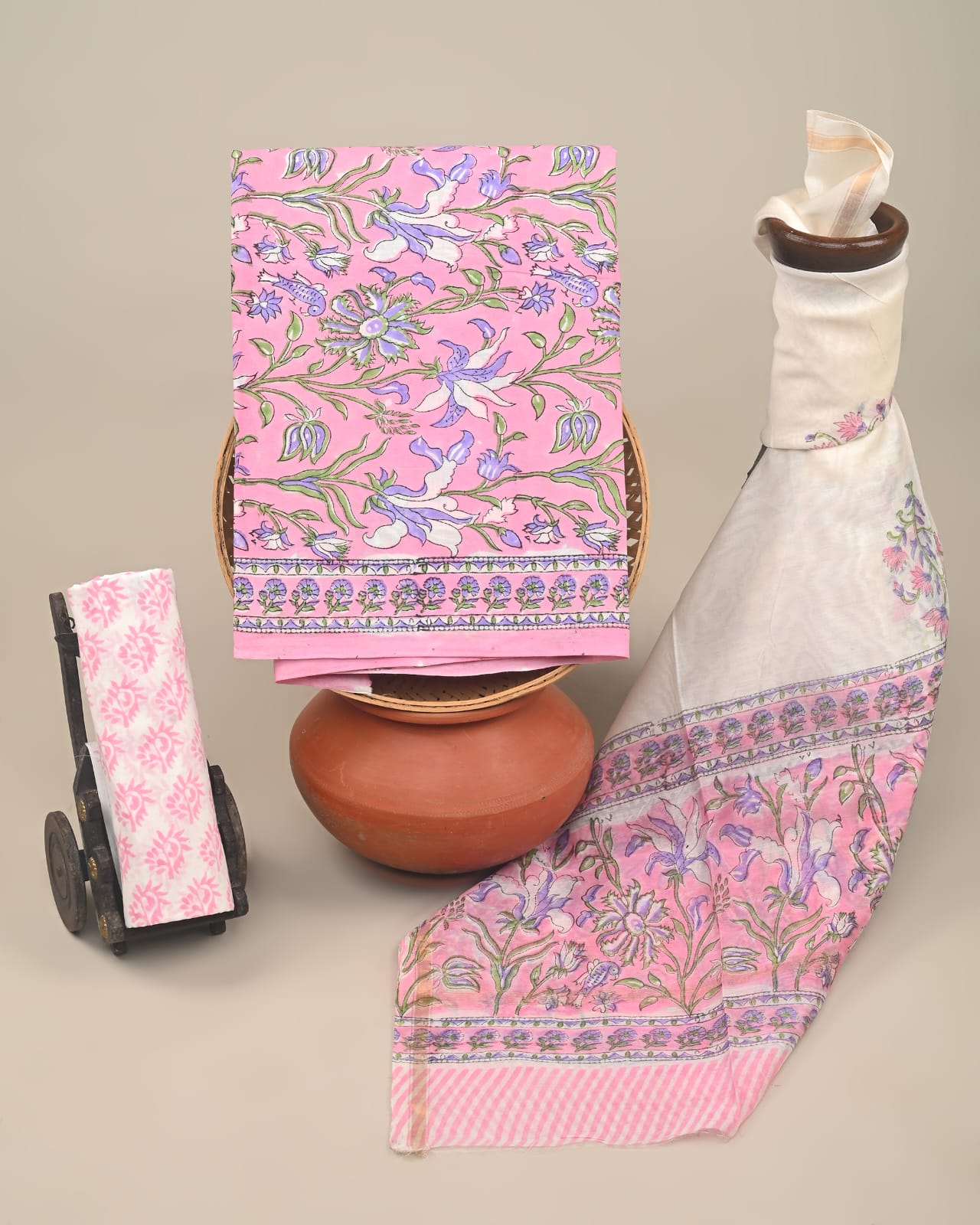 Chanderi Silk Dress Material Wholesale | Handblock Printed Cotton Suits