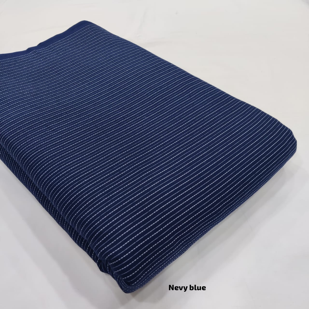 Dark blue pure cotton Kantha fabric with rich layered texture, bulk fabric supply from Fabtexs