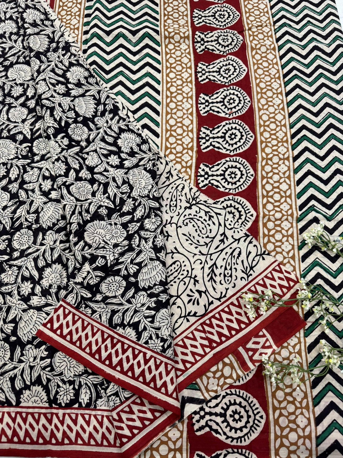 Black Floral Jaal Cotton Mul Saree – Wholesale Handcrafted Designer Saree for Retailers & Boutiques