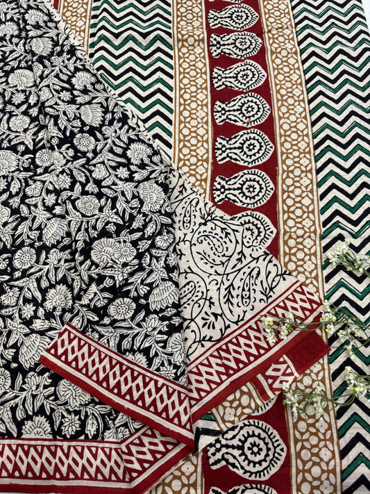 Black Floral Jaal Cotton Mul Saree – Wholesale Handcrafted Designer Saree for Retailers & Boutiques