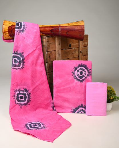 pink shibori handblock printed cotton mulmul dress material wholesale India cotton fabric sourcing low MOQ Fabtexs