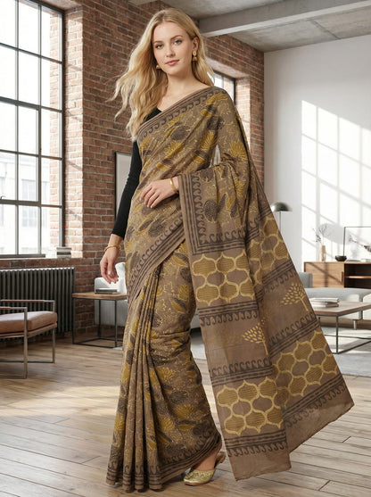 Premium Cotton MUL Handblock Printed Sarees Wholesale – Soft, Breathable & Artisan-Crafted