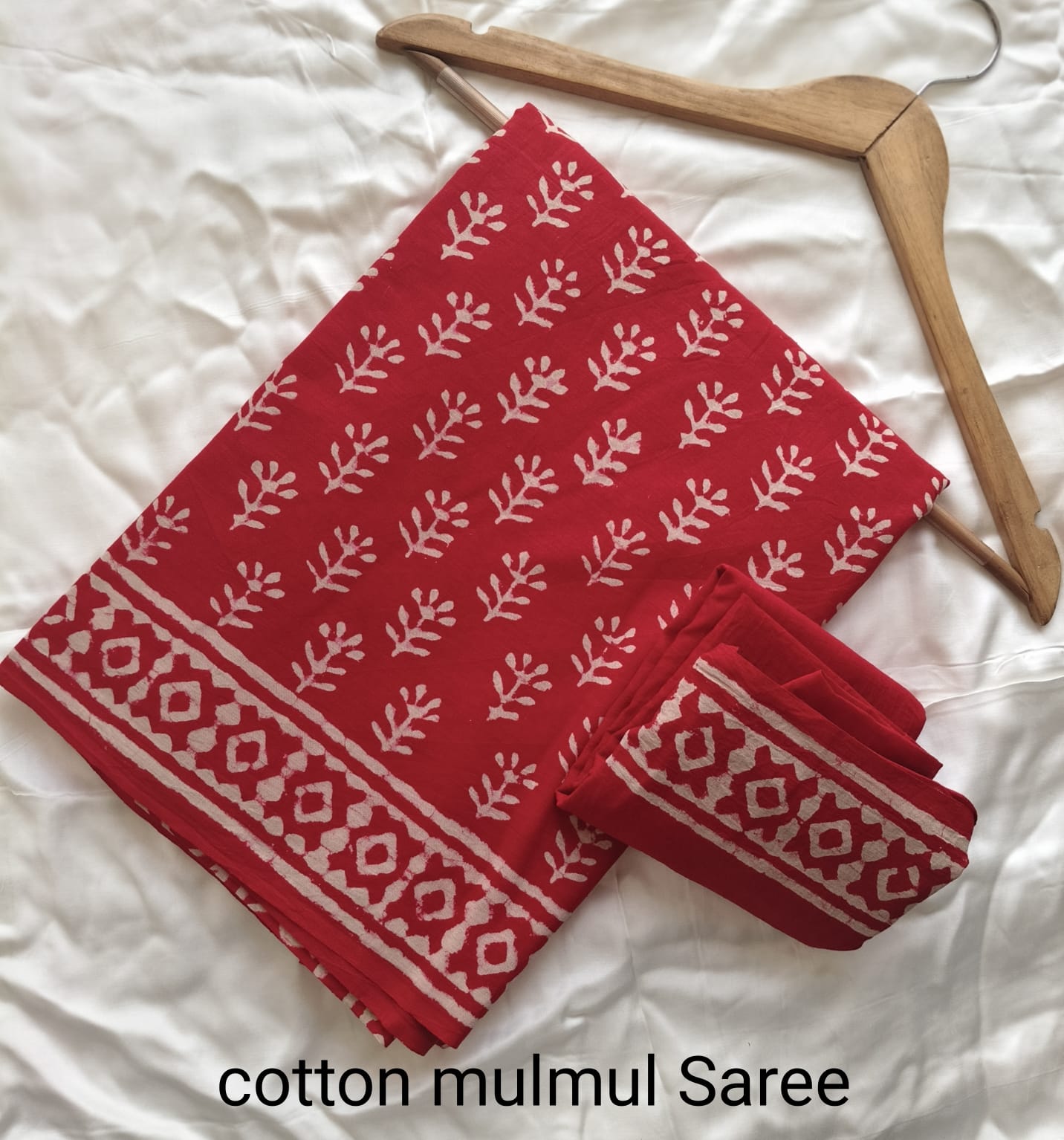 Cotton Mulmul Saree in light blue and black – Pure cotton handblock printed saree wholesale by Fabtexs