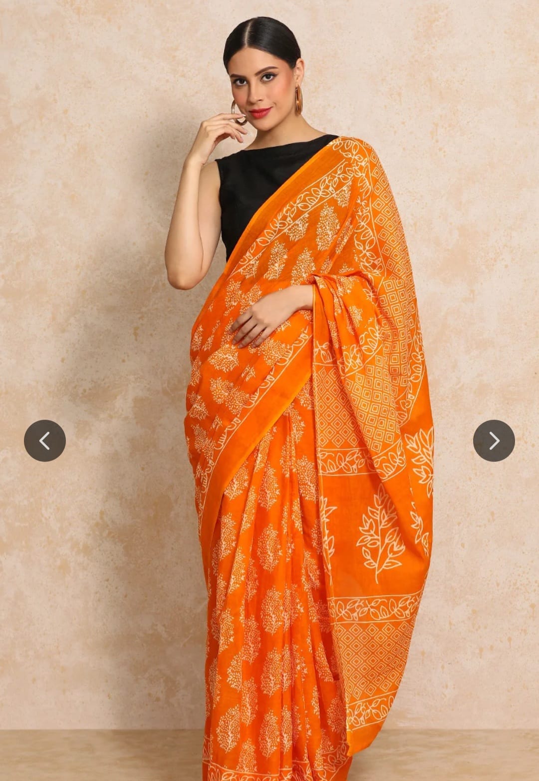 Cotton Mulmul Saree in mango yellow – Pure cotton handblock printed saree wholesale by Fabtexs