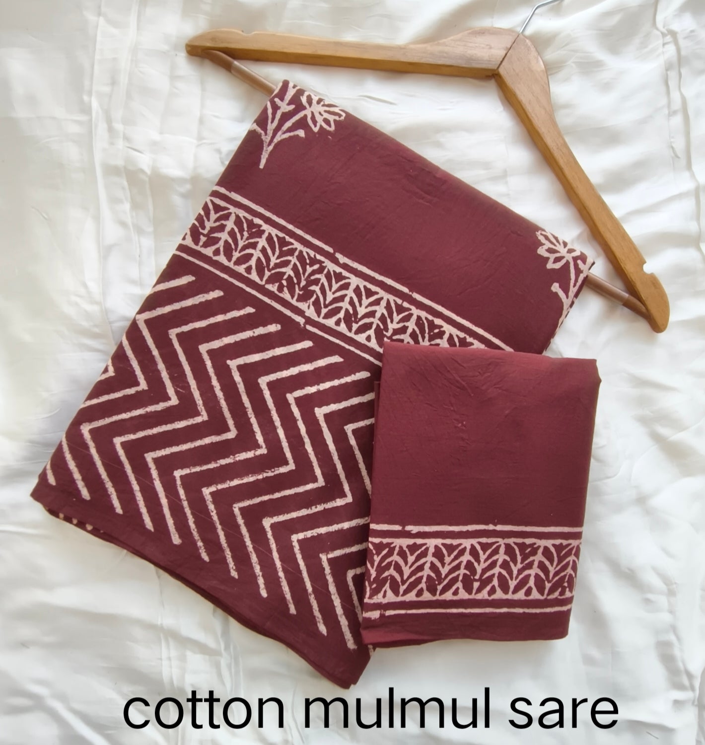 Cotton Mulmul Saree in purple butti design – Pure cotton handblock printed saree wholesale by Fabtexs