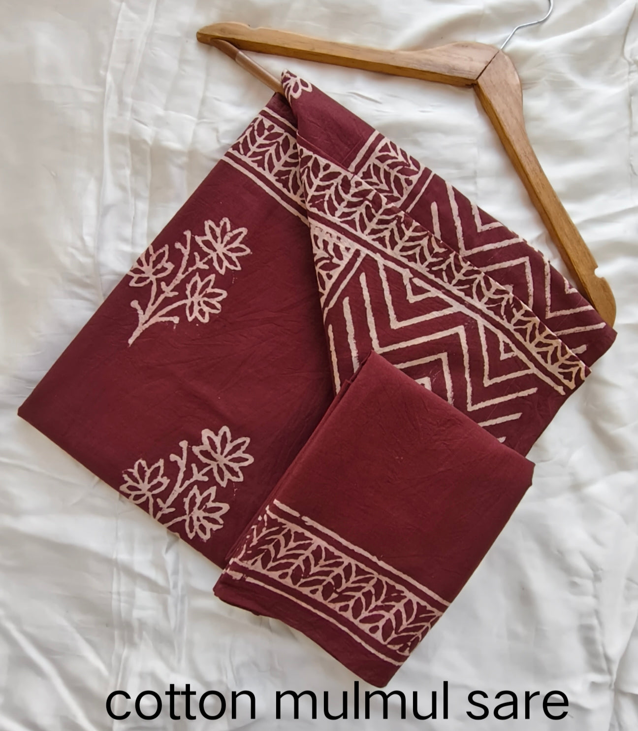 Cotton Mulmul Saree in purple designer print – Pure cotton handblock printed saree wholesale by Fabtexs