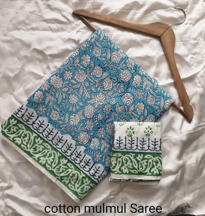 Cotton Mulmul Saree in purple and pink – Pure cotton handblock printed saree wholesale by Fabtexs