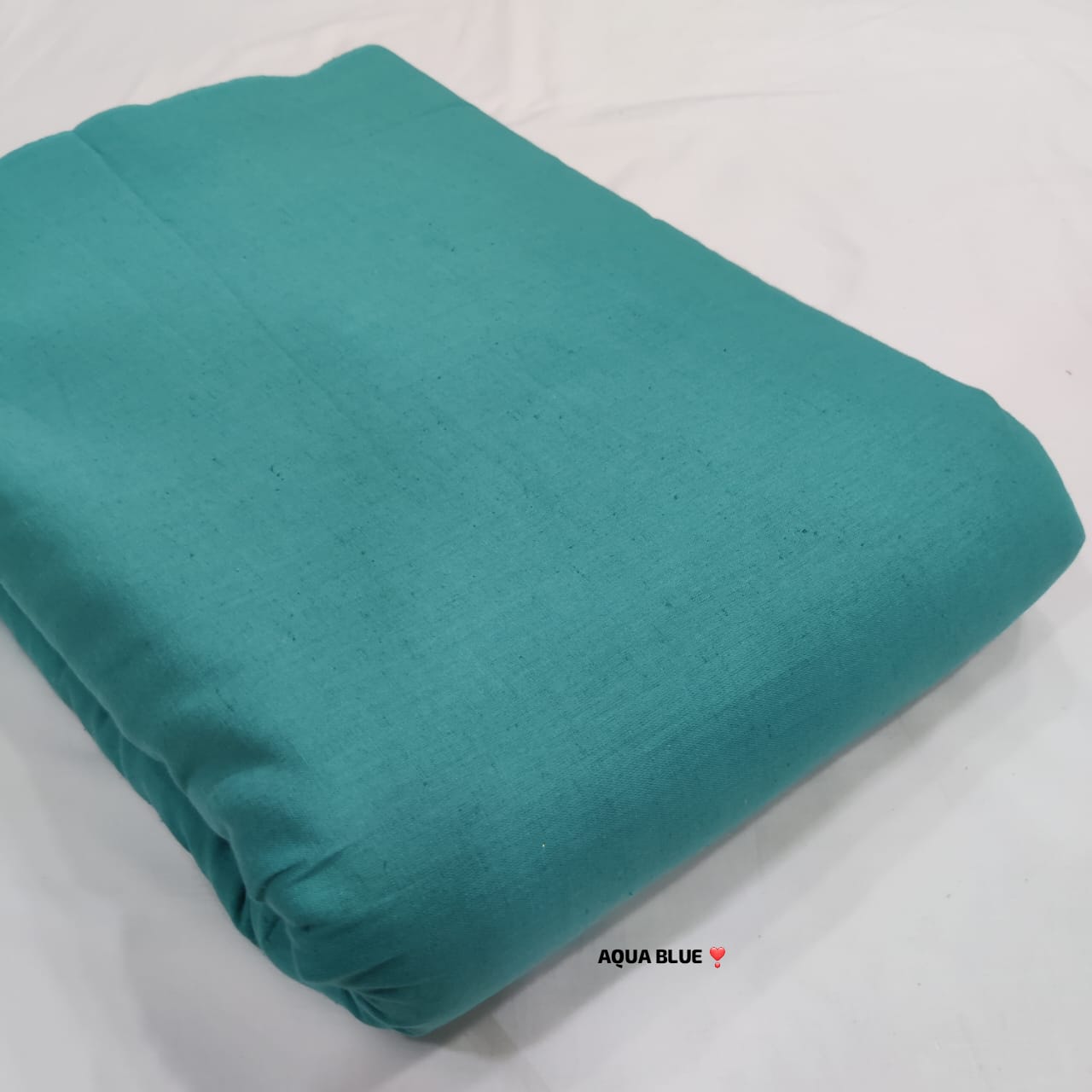 Pure cotton plain flex fabric wholesale in aqua blue, procian dyed, 160 GSM, B2B fabric by Fabtexs
