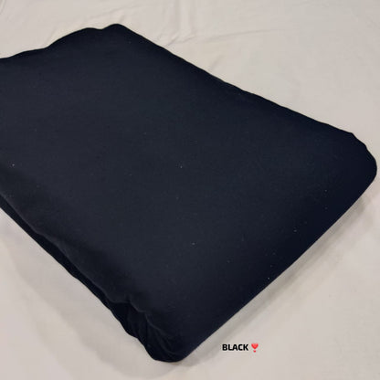 Pure cotton plain flex fabric wholesale in black, procian dyed, 160 GSM, bulk apparel fabric by Fabtexs