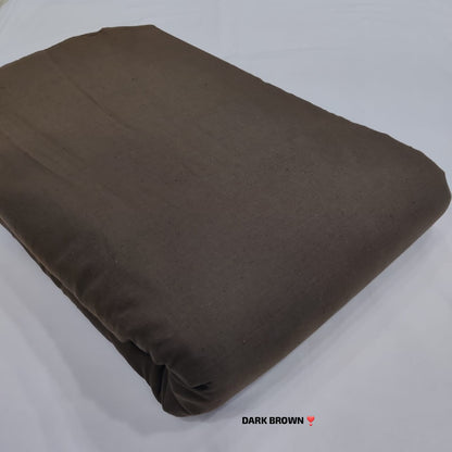 Pure cotton plain flex fabric wholesale in dark brown, procian dyed, 160 GSM, bulk cotton fabric by Fabtexs