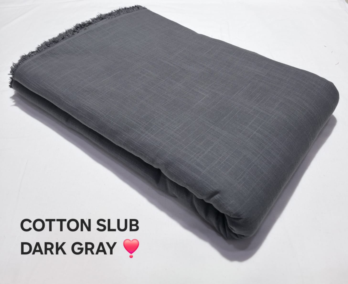 Dark grey cotton slub fabric wholesale, smooth textured pure cotton, reliable Fabtexs sourcing