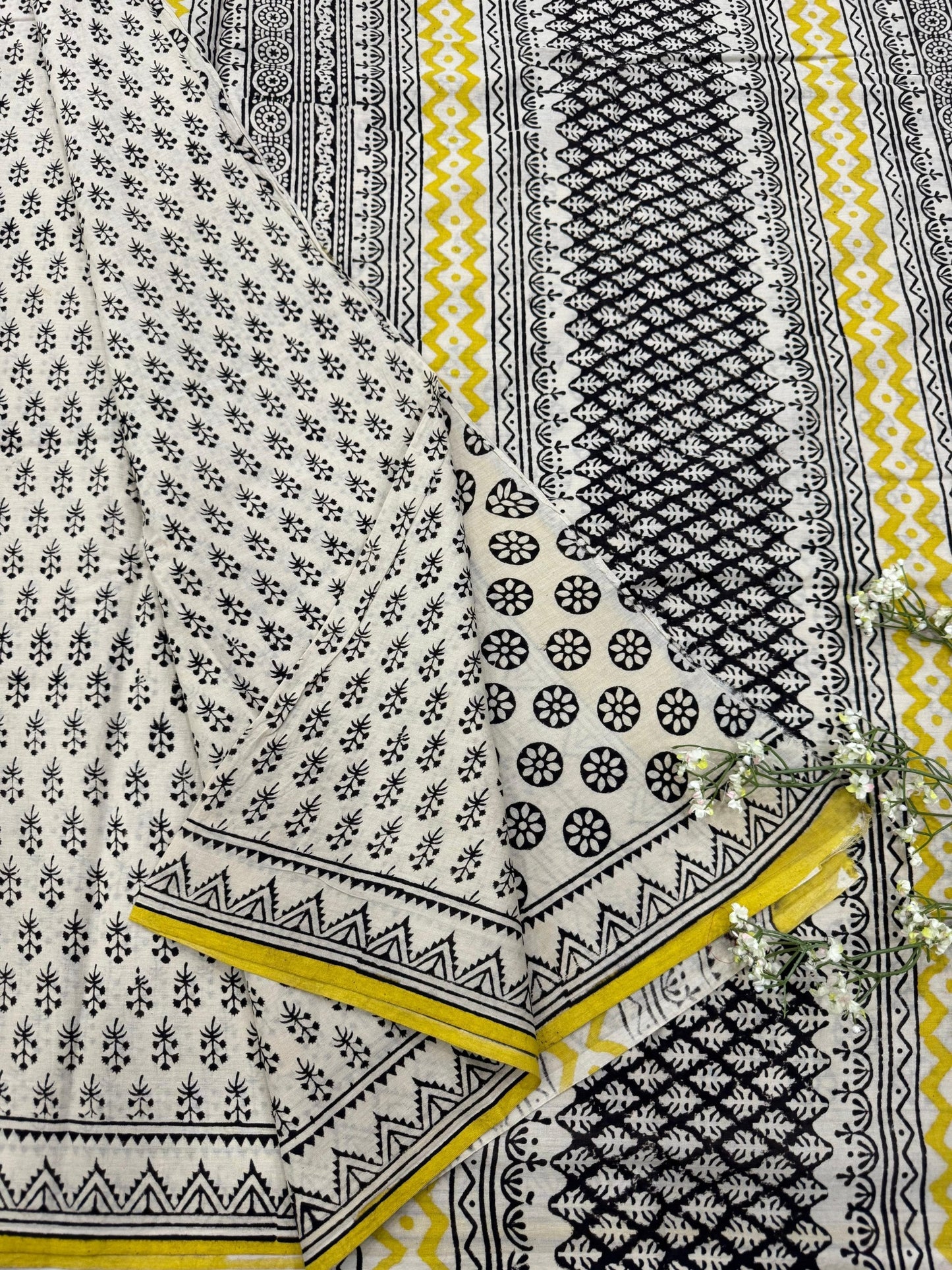 Cream Small Butti Cotton Saree – Designer Lightweight Wholesale Saree for Retailers