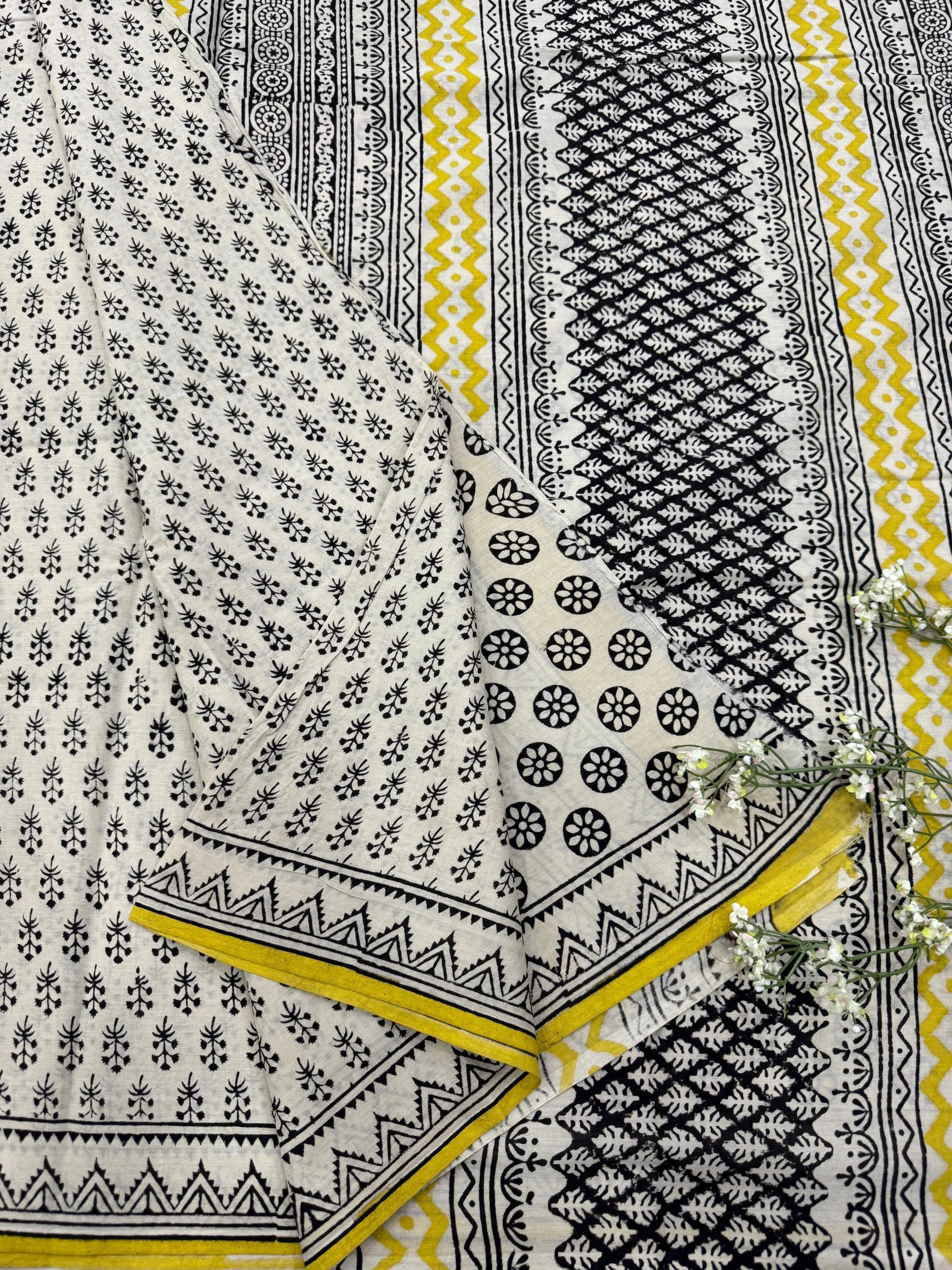 Cream Small Butti Cotton Saree – Designer Lightweight Wholesale Saree for Retailers