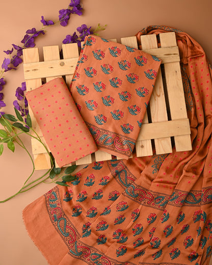 Orange Butti Cupro Modal Silk Handblock Printed Dress Material – Boutique & Wholesaler Collection