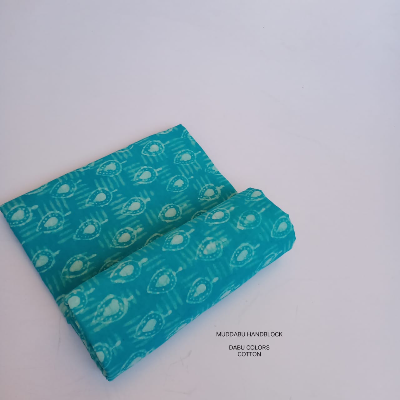 Blue leaf jaal Dabu handblock cotton fabric sustainable textile