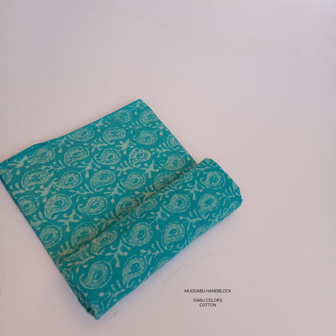 Blue paisley jaal Dabu handblock cotton fabric traditional print