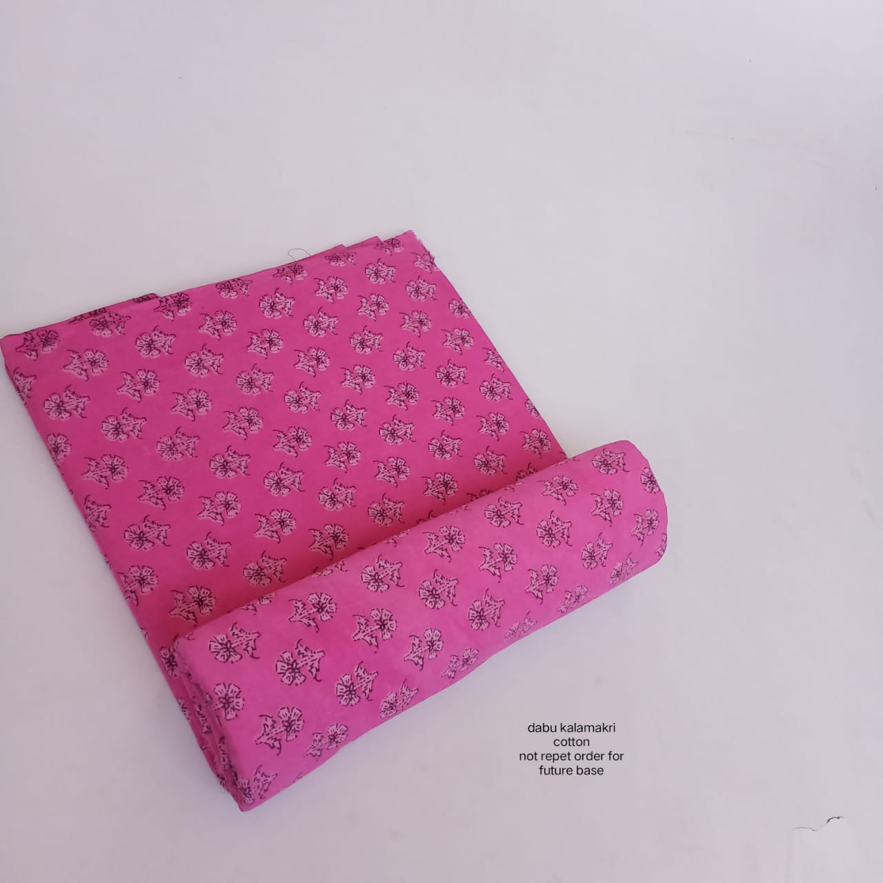 Pink butti Dabu handblock cotton fabric in pure cotton, traditional mud resist print for wholesale supply