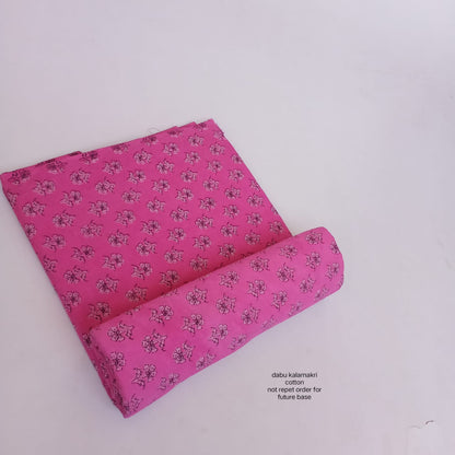 Pink butti Dabu handblock cotton fabric in pure cotton, traditional mud resist print for wholesale supply