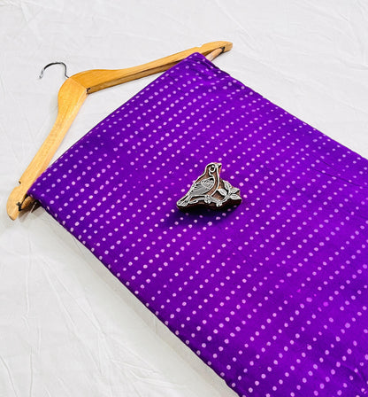 Purple dotted Dabu handblock printed cotton fabric, natural-dyed and ideal for designers seeking wholesale Dabu prints from Fabtex.