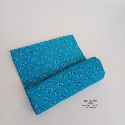 Turquoise butti Dabu handblock printed pure cotton fabric, artisan-crafted mud resist textile for wholesale buyers