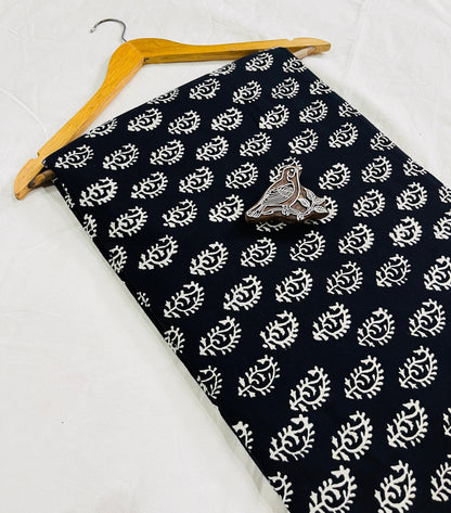 Wholesale Dabu Handblock Printed Cotton Fabric – Black Print design, handcrafted, high-quality cotton for bulk buyers