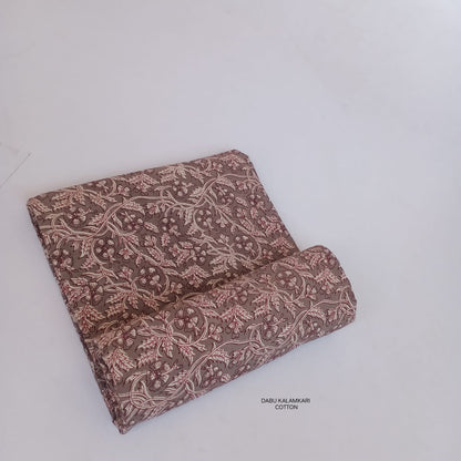 Elegant grey Bagru handblock printed pure cotton fabric, artisan-made with natural dyes, perfect for wholesale textile buyers.