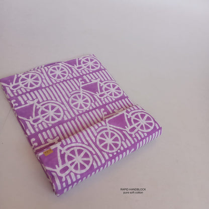 Purple cycle design Jaipur Sanganeri handblock printed cotton fabric wholesale Fabtexs