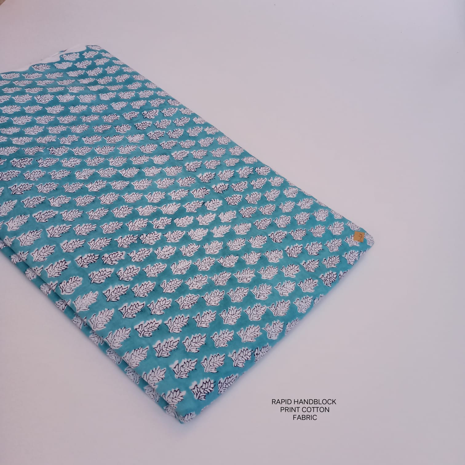 Sanganeri handblock printed cotton fabric – white blue floral pattern | Jaipur Sanganeri fabric wholesale supplier