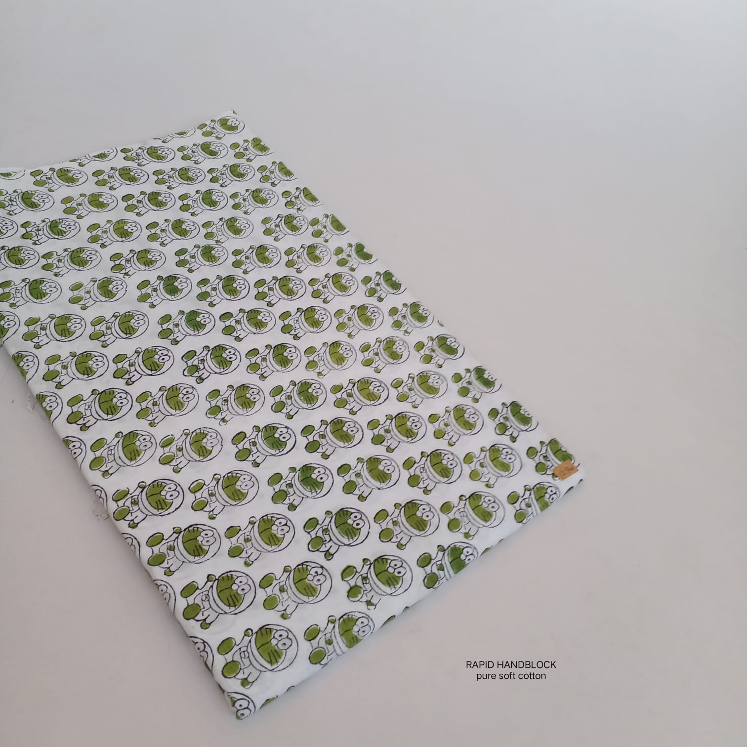 White green kids design Jaipur Sanganeri handblock printed cotton fabric wholesale Fabtexs