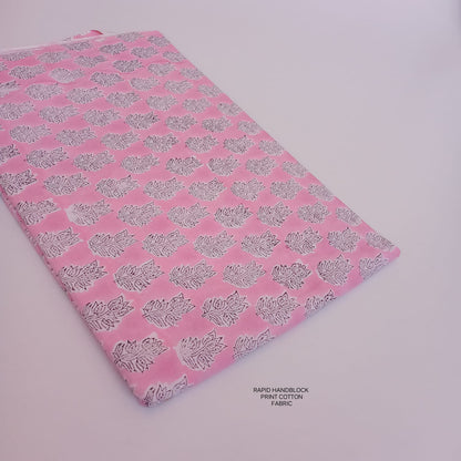 Sanganeri handblock printed cotton fabric – white pink floral handblock print | Jaipur Sanganeri fabric wholesale supplier