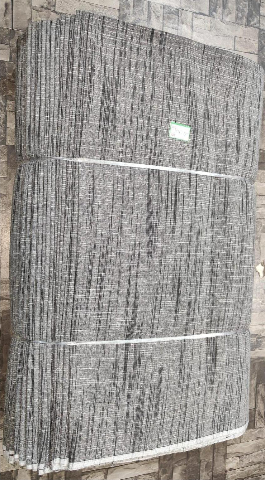 Black and grey slub khadi fabric in pure cotton, machine-woven for B2B buyers and boutiques